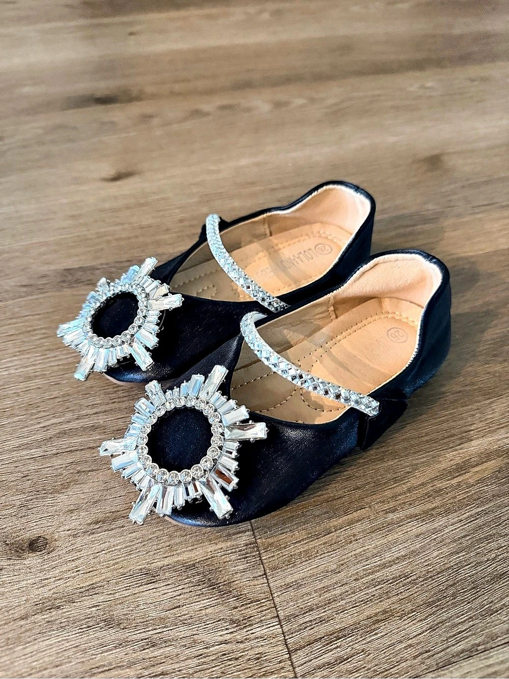 Girls Rhinestone Mary Jane Flats EU 26